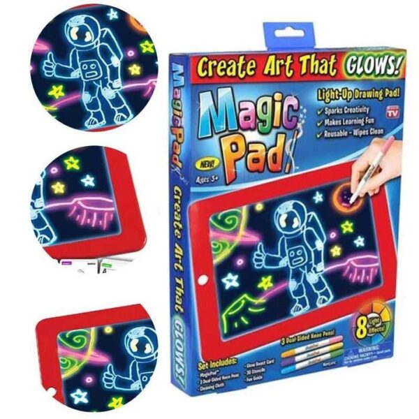 magicni tablet za crtanje 799733 - Svetleća tabla za crtanje Magic Drawing Pad omogućava deci da crtaju, stvaraju i uče beskonačno. Zato što je poput beskonačnog papira, blokova ili sveske koji razvijaju kreativnost, potiču djecu, pa čak i odrasle na nove kreacije, rješavanje zadataka ili se mogu koristiti kao bilježnica bilo kada i bilo gdje.