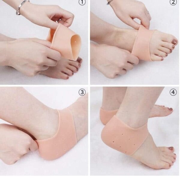 silikonske carape za pete 801243 - Silikonske čarape za pete
Napravljene od medicinskog silikona. Smanjuju pritisak na pete, tako i smanjuju bol.
Pomažu regenereciju suve kože i sprečavaju ponovni nastanak suvih naslaga na koži.
</p> U pakovanju je 1 par ( 2 komada)
</p> Kako se koristi:
Uveče namažite stopala vašom omiljenom kremom i obujte silikonske čarape. Preko dana nosite regularno sa svojim čarapama i u bilo kojoj obući.
Redovno perite mlakom vodom i sapunom.
</p>