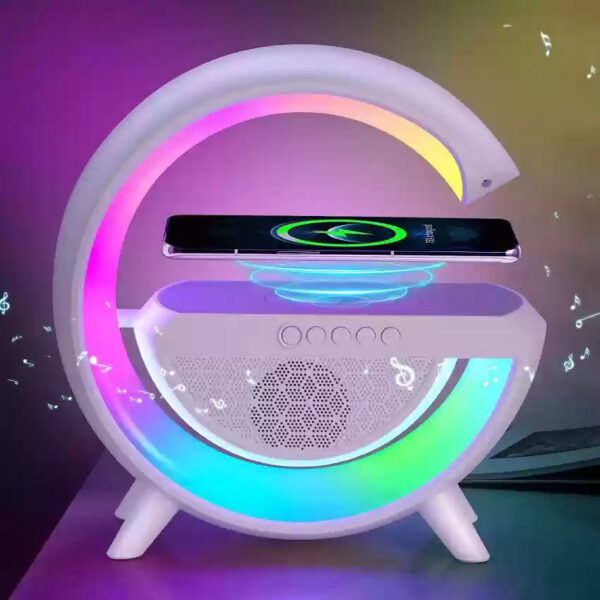 yn 2209 led ambient night light rechargeable bluetooth speakers original imagr7yrhpggatnn - Upotpunite svoj prostor vrhunskom kombinacijom zvuka i svetlosti uz pametnu G RGB Lampu. Ova moderna multifunkcionalna (3u1) lampa je opremljena bluetooth zvučnikom, brzim bežičnim punjačem i spektakularnim RGB svetlom za sinhronizaciju muzike stvarajući jedinstveno audiovizuelno iskustvo.