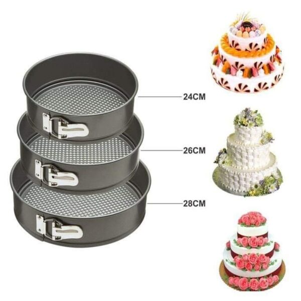 Kalupi za torte 3u1 krugovi min - Kalup za torte i patišpanje napravljen je od kvalitenog karbon-čelika, sa non-stick tehnologijom.