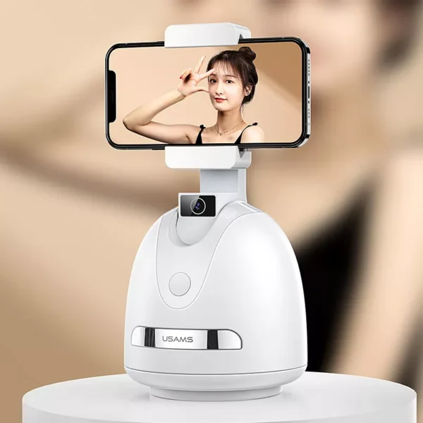 Stoni rotirajuci drzac telefona5 - 1. Inteligentno lice prati glavu kamere 2. Kratki video snimak + snimanje 3. Horizontalno i vertikalno panoramsko snimanje od 360 stepeni 4. Jednostavan rad se može koristiti za uključivanje mašine 5. Živo plesno snimanje kratkog videa