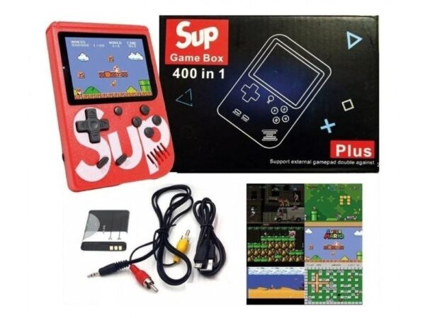 game sup box okshop 2 - Super GAME BOX 400 in 1 Rucna konzola sa 400 igrica Vratite se u detinjstvo i uzivajte u igri sa Vasim malisanima! U setu dobijate : – Rucnu konzolu – USB Kabal – Kablove za povezivanje na TV – Punjivu bateriju Porucivanje na broj:  Poziv/SMS Ako želite da vam pošaljemo predmet, potrebni su sledeci podaci: -Ime i prezime, -Ulica i broj, -Mesto i poštanski broj, -Broj telefona za kontakt