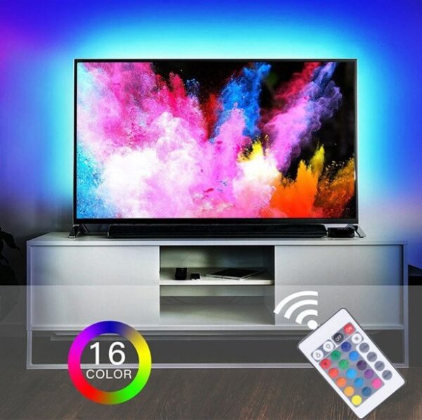 led svetlo za tv 1 - Rgb Led traka za TV se lako postavlja na TV kao pozadinsko osvetlenje RGB led traka usb pozadinsko osvetlenje za televizor racunar itd Samolepljiva Visebojna (16 boja) Usb napajanje Daljinska kontrola Duzina trake je 3m Porucivanje na broj:  Poziv/SMS Ako želite da vam pošaljemo predmet, potrebni su sledeci podaci: -Ime i prezime, -Ulica i broj, -Mesto i poštanski broj, -Broj telefona za kontakt