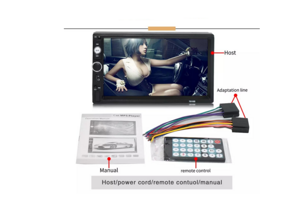 multimedia MP5 7010B 1 - Multimedia MP5 7010B 7″ Bluetooth Karakteristike: Model: 7010B 7″ LCD touch screen radio za auto plejer build-in bluetooth v2. 0 Hands-free pozivi Jednosmerni video output Jednosmerni audio output Bluetooth konekcija za povezivanje telefona Ulaze za micro SD karticu i USB flash memorija