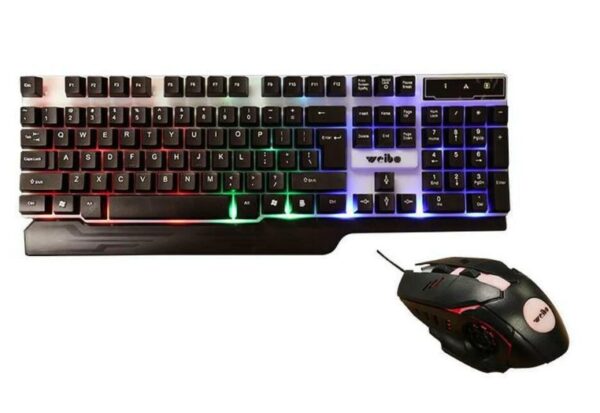 rgb gaming tastatura i mis 1 - Tastatura i mis sa RGB led pozadinskim svetlom Vrhunski set za gejmere Model Weibo WB-550 Povezivanje na usb kabal Duzina kabla 1,5m Porucivanje na broj:  Poziv/SMS Ako želite da vam pošaljemo predmet, potrebni su sledeci podaci: -Ime i prezime, -Ulica i broj, -Mesto i poštanski broj, -Broj telefona za kontakt