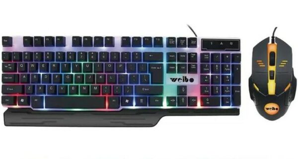 rgb gaming tastatura i mis 5 - Tastatura i mis sa RGB led pozadinskim svetlom Vrhunski set za gejmere Model Weibo WB-550 Povezivanje na usb kabal Duzina kabla 1,5m Porucivanje na broj:  Poziv/SMS Ako želite da vam pošaljemo predmet, potrebni su sledeci podaci: -Ime i prezime, -Ulica i broj, -Mesto i poštanski broj, -Broj telefona za kontakt