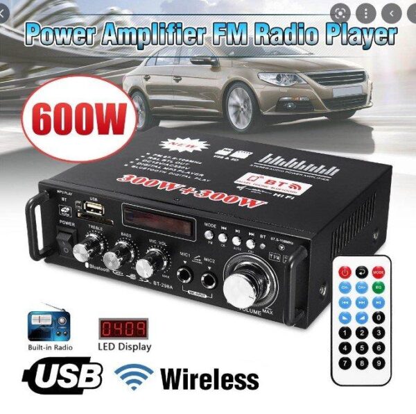 138325946 62a637ad4a0e45 76357120bt298a pojacalo - Bluetooth pojacalo risiver 12v 220v za kucu ili kola FM USB