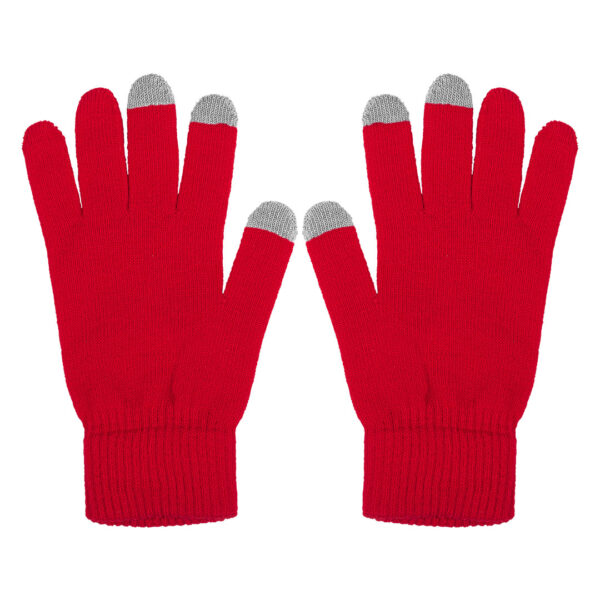 5301530 001 - TOUCH GLOVE, rukavice sa tri aktivna „touch“ prsta, crveni, S/M