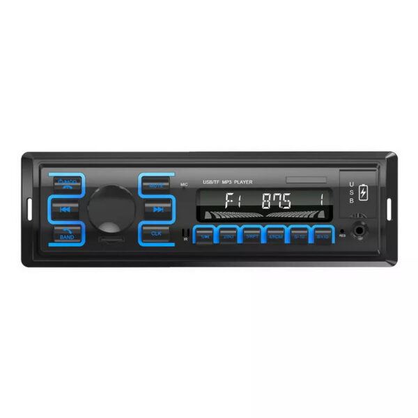 Auto radio MP3 8801 1 - Auto radio sa Bluetoothom Auto radio koji pored FM stanica ima mogućnost povezivanja i putem: USB-a, možete slušati muziku direktno sa usb flash memorije SD kartice ( ili MicroSD kartica sa uloskom ) AUX konekcija: 3,5mm Poseduje BLUETOOTH konekciju sa mobilnim telefonom, možete slušati muziku direktno sa telefona Kada je telefon povezan putem Bluetooth-a na autoradio a neko vas zove, sve se stišava , gasi, a – Vi čujete samo razgovor. Nakon zavrsetka razgovora sve se vraća na normalu. Dimenzije auto radija su standardne za sve automobil Poseduje jedan DIN ULAZ kao kod svih standardnih auto radia. SPECIFIKACIJE : – USB/ SD/MP3/WMA/WAV plejer – FM radio – Podešavanje EQ (Pop/Rock/Class) – 18 radio stanica – ukupno mesta za definisanje fm stanica — 45 wati x 4