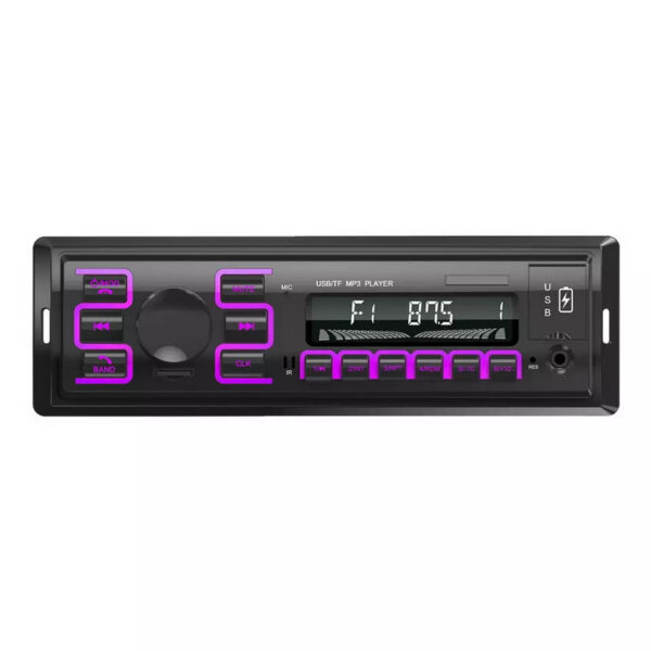 Auto radio MP3 8801 2 - Auto radio sa Bluetoothom Auto radio koji pored FM stanica ima mogućnost povezivanja i putem: USB-a, možete slušati muziku direktno sa usb flash memorije SD kartice ( ili MicroSD kartica sa uloskom ) AUX konekcija: 3,5mm Poseduje BLUETOOTH konekciju sa mobilnim telefonom, možete slušati muziku direktno sa telefona Kada je telefon povezan putem Bluetooth-a na autoradio a neko vas zove, sve se stišava , gasi, a – Vi čujete samo razgovor. Nakon zavrsetka razgovora sve se vraća na normalu. Dimenzije auto radija su standardne za sve automobil Poseduje jedan DIN ULAZ kao kod svih standardnih auto radia. SPECIFIKACIJE : – USB/ SD/MP3/WMA/WAV plejer – FM radio – Podešavanje EQ (Pop/Rock/Class) – 18 radio stanica – ukupno mesta za definisanje fm stanica — 45 wati x 4