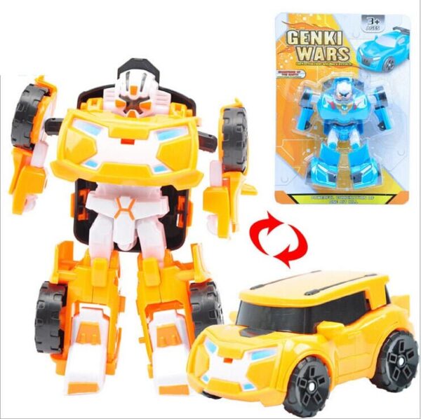 High quality transform baby car toys character genki wars toddler toys - Genki robot transformers na jednostavan nacin se pretvara u zuti auto. Napravljen je od tvrde, kvalitetne i dugotrajne plastike.