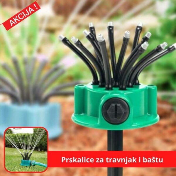 Prskalice za travnjak i bastu SA FLEKSIBILNIM MLAZNICAMA 1 - Materijal: ABS+PVC Boja: Zelena Veličina: 90mm x 100mm </p> </p>