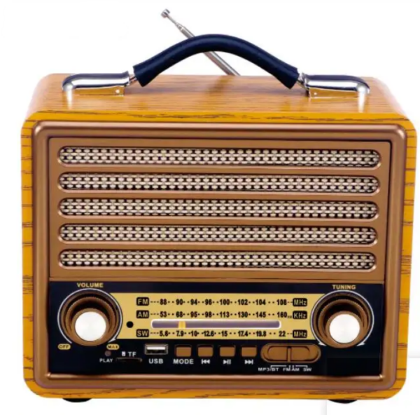 RetroRadioR 2077BT BluetoothRadioZvucnik 1 - Raiseng R-2077BT je prenosni bežični radio zvučnik koji spaja retro estetiku sa modernim funkcijama. Sa svojim elegantnim dizajnom i funkcionalnostima, ovaj radio zvučnik je idealan dodatak za vaš dom ili putovanja.