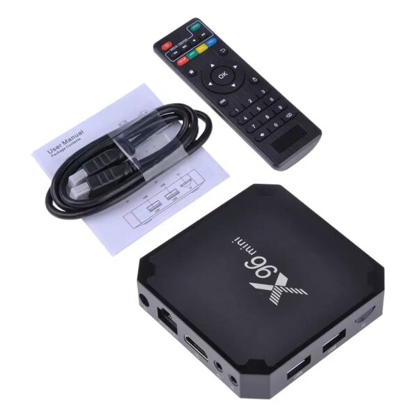 X96 smart tv box android4 - Veoma funkcionalan TV box Koji ima ubacen android 10. Memorija 2/16 Specification Brand: X96 Model: X96Q Type: TV Box GPU: Mali-G31 System: Android10.0 CPU: Allwinner H313 Core: Quad Core RAM Type: DDR3 Max. Extended Capacity: TF card up to 64GB (not included) Color: Black Media Supported Decoder Format: H.263, H.264, H.265, HD, MPEG4 Audio format: Supports MP3, AAC, WMA, RM, FLAC, Ogg and programmable with 7.1/5.1 down-mixing Video format: MKV, WMV / VC-1 SP / MP / AP, MPG, MPEG, DAT, AVI, MOV, ISO, MP4, RM, H.263, H.264, H.265, REAL VIDEO 8/9/10, VP9 , AVS2, 4K @ 60fps Photo Format: HD JPEG, BMP, GIF, PNG, TIF Support 5.1 Surround Sound Output: Yes Product Details