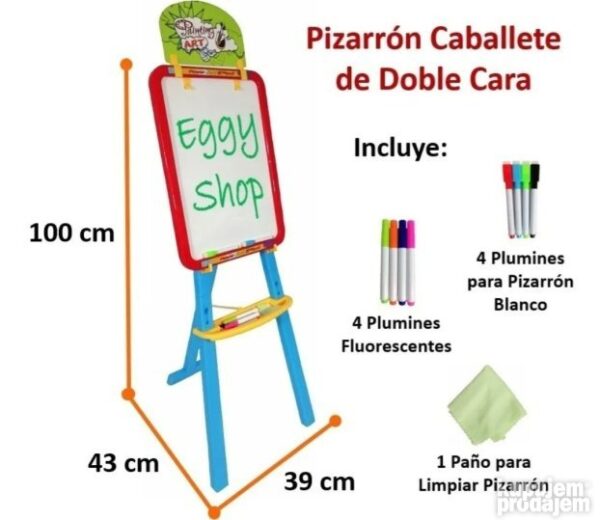 big 142735349 634aa08a51a782 29952885ff59263a a843 4 - 3u1 Led magična tabla sa stalkom je nova tabla koja ima 2 strane na jednoj strani je led svetleća magicna tabla za crtanje sa fantastičnim efektima koji crtanje i pisanje čine zanimljivim i uzbudljivim. Kada se koristi druga strana tabla postaje obična tabla sa flomasterima koja može da se koristi za učenje pisanje i crtanje.