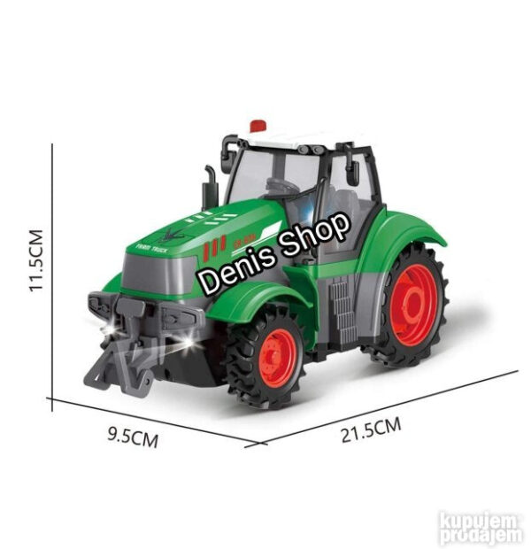 big 144790555 638b07d34ad3c6 667324299c5f458d 8b3b 4 - Ovaj veliki traktor sa prikolicom na daljinsko upravljanje odličan je predlog za decu koja su radoznala stalno u potrazi za novim izazovima mogu da igraju ulogu farmera. Traktor je napravljen sa najvećom mogućom reprodukcijom detalja pravog poljoprivrednog vozila. Ključne karakteristike vozila: -Upravlja se daljinskim upravljačem -Svetlosni efekti -Sposobnost vožnje napred nazad okretanje (4 kanala) samostalno rukovanje bez prikolice -Zadnja kuka sa mogućnošću povezivanja npr. prikolice i -Preklopna prednja kuka -Dizajniran i izrađen u meri 1:24 -Sigurnost - konstrukcija je lišena oštrih elemenata i krajeva -Izrađen od visokokvalitetnog materijala -Pažnja na detalje - kabina ima vozačko sedište kao i volan i pomične retrovizore. Traktor je kreiran sa velikom pažnjom i do najsitnijih detalja zahvaljujući čemu izgleda kao pravi traktor! Oduševljava živim bojama izuzetnom postojanošću pojedinih elemenata. Traktor je opremljen kukom zahvaljujući kojoj možete pričvrstiti npr. prikolicu ili druge poljoprivredne mašine u ovom slučaju crevo za navodnjavanje koje se odvija kao pravo. Samo ga priključite i krenite na posao! Ne brinite ako posao završi kasno. Prednja svetla će vam osvetliti put kući. Traktor se napaja svojom baterijom od 500 mAh koja se puni pomoću priloženog USB kabla. Upravljanje traktorom je vrlo jednostavno i intuitivno. 27 MHZ radio daljinski upravljač. Čak i najmlađa deca mogu ga lako koristiti. Crvena dioda u sredini označava rad skretanje levo i desno. daljinskog upravljača. Tasteri su odgovorni za vožnju napred nazad i Tehničke specifikacije: Razmer: 1:24 Starost deteta: 3+ Efekti: svetlo Napajanje:500mAh 3.7V baterija (uključena) Napajanje daljinskog upravljača: 2 x AA 1.5V baterije (nisu uključene) Dimenzije traktora: 215 x 115 x 95 cm Dimenzije traktora prikolice:41x11.5x5 cm Dimenzije kutije: 48x15.5x11.5 cm Vreme punjenja: oko 15 sati vreme upotrebe: oko 20 minuta Udaljenost daljinskog upravljača: 10M on/off dugme na zadnjem delu traktora baterija ispod haube. </p>