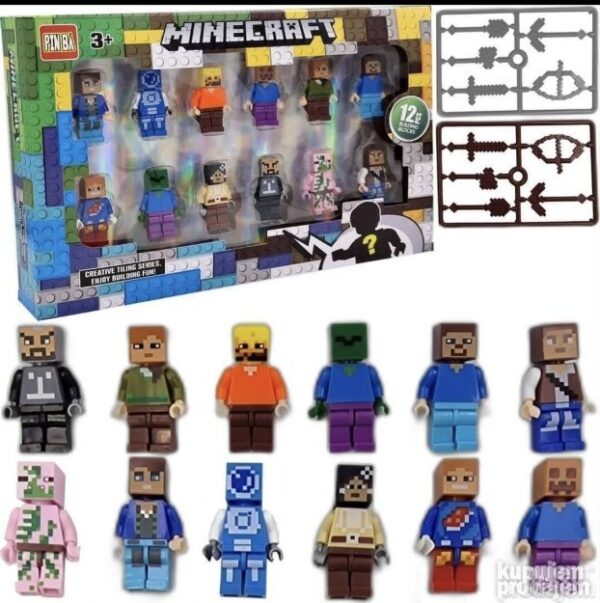 big 145878162 63acac104ca276 78157744c51a8c2e 4a4d 4 - Ovaj impresivan set od 12 Minecraft mini figurica donosi svet ovog popularnog gejming univerzuma pravo u ruke vaših mališana. Sa svakom figuricom koja ima svoj jedinstveni karakter i izgled, deca će moći da ožive svoje avanture i priče inspirisane Minecraft igricom.