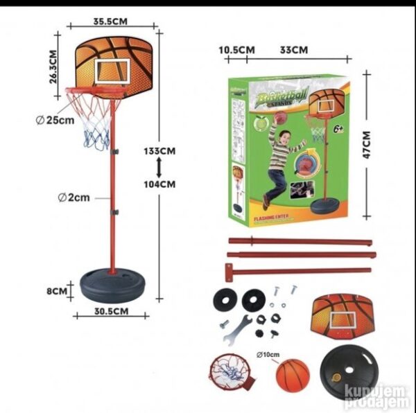 big 146330620 63bda22798dc41 21688248b8ff75d3 61f2 4 - Obezbedite adekvatnu fizičku aktivnost svom detetu čak i u sobnim uslovima! Ovaj interesantan i vrlo kvalitetan koš za decu obradovaće svakog mališana. Stub je podesiv a postolje je predviđeno da se napuni peskom vodom ili drugim materijalom radi stabilnosti. Lako se namešta a isto tako se lako i sklapa te ga možete poneti svuda sa sobom. Deca će razviti svoje motoričke sposobnosti i ljubav prema sportu što predstavlja pun pogodak za potrebe mališana. Pruža veliki broj mogućnosti za samostalnu igru igru u paru ili čak timsku igru