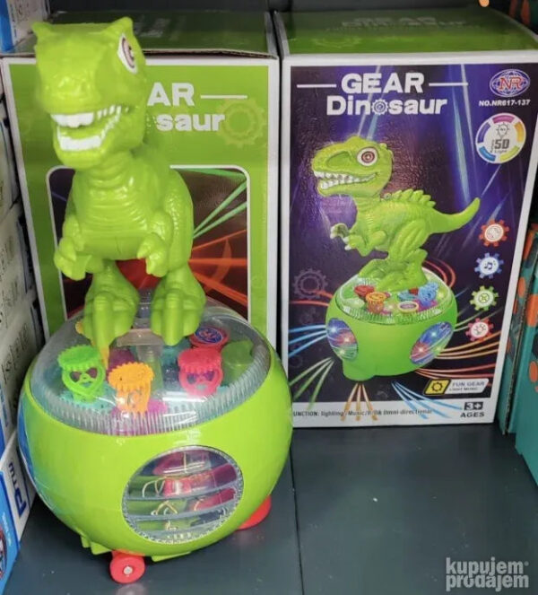 big 147267234 63daa6ab611d13 61046056fc53358e 3089 4 -  GBABI Gear Dinosaurus - Bump &Go Stunt Car kočija sa raznobojnim fleš disko svetlima i muzičkim zvučnim efektom Dečja rasveta Slagalica Okretanje Hodanje Providna plastična Tiranosaurus T-Rek Električne igračke za osvetljenje