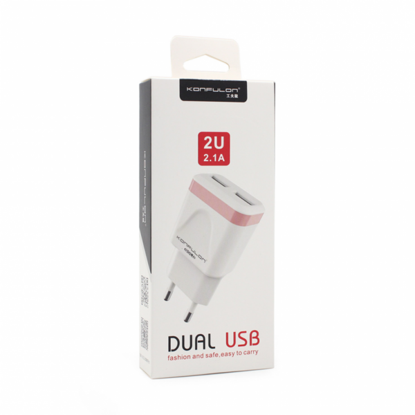 kucni punjac konfulon c31s05 2xusb 5v 21a sa iphone 6 6s kablom beli 106465 114828 -