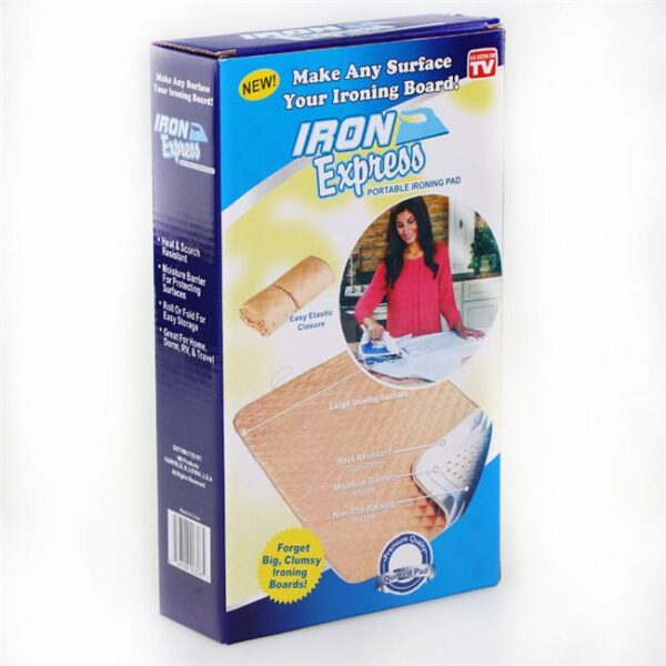 portable ironing pad E2 80 93 prenosiva prostirka za peglanje 6 - Ova prenosiva prostirka za veš – Iron express će učiniti da Vaše peglanje bude mnogo brže i jednostavnije gde god se nalazili. Olakšaće Vam proces peglanja bilo koje vrste odeće – od malih odevnih komada do onih znatno većih. Materijal same prostirke je otporan na vlagu i druga isparenja. Praktična je jer je prenosiva pa Vam neće zauzimati puno mesta u koferu ili većem ruksaku. Nije preporučljivo pranje u veš mašini kao ni sušenje u mašini za veš.