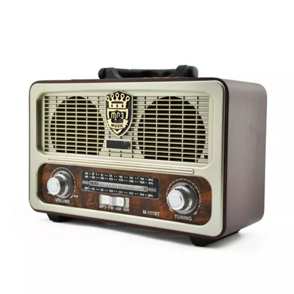 retro radio stanica M 111BT1 1 - Radio Meier Model: M-111BT FM Usb Bluetooth TF-memorijska kartica Dimenzije: 23x16x11cm. Može da radi na struju, baterije i punjivi akumulator.