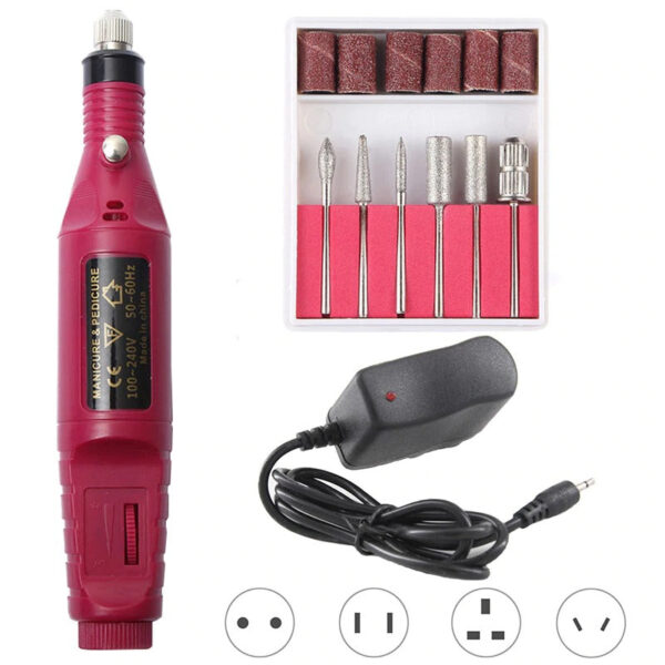 set professional electric nail drill m main 2 - Dosta vam je mukotrpnog turpijanja noktiju? Probajte ovu električnu turpiju i videćete koliko je lako imati savršeno oblikovane nokte. Skraćujte, polirajte i oblikujte nokte na rukama i nogama bez imalo truda. Skinite gel ili veštačke nokte brzo i lako.