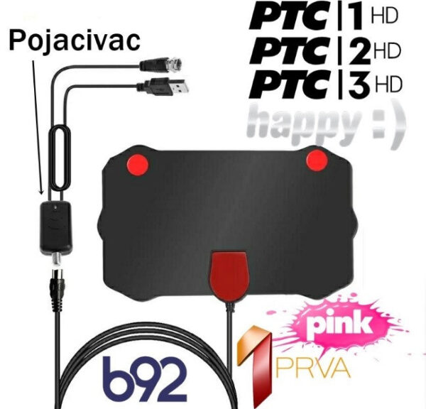 unutrasnja hd tv antena 1 2 1 - Antena daje sliku kao staklo koja je boljeg kvaliteta nego ona koju Vam nude operateri. Antena ne koristi struju, ne zauzima puno mesta i radi odlično. Dobro radi i na nepristupačnim terenima!