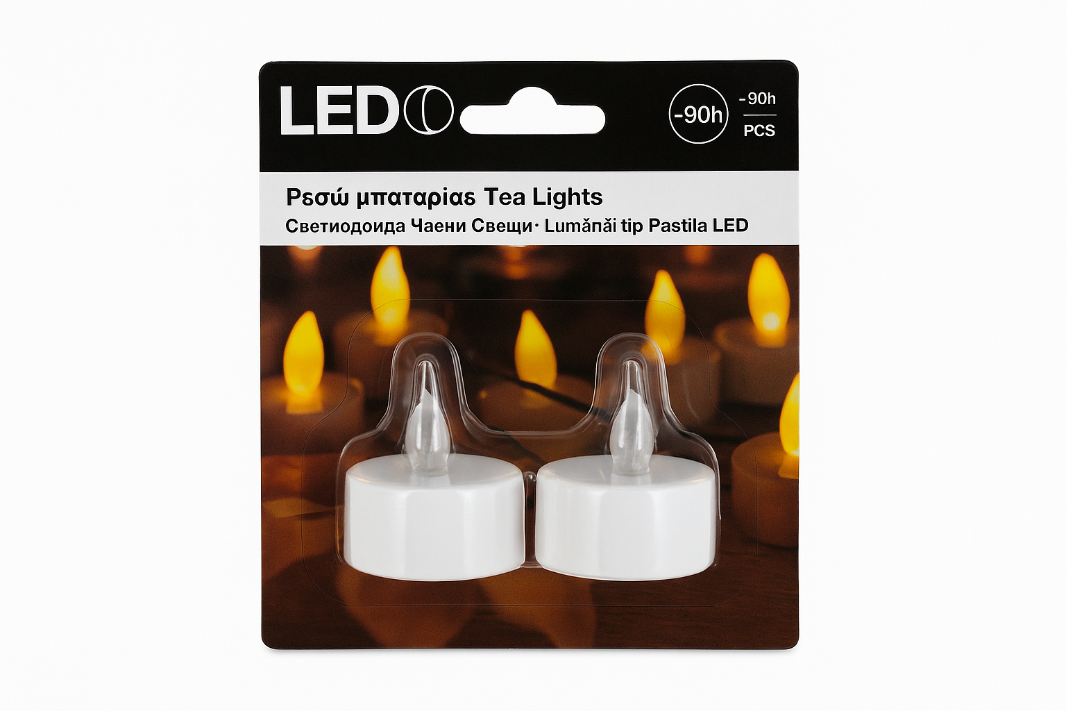 LED Cajne Svece Set od 2 Komada Bele