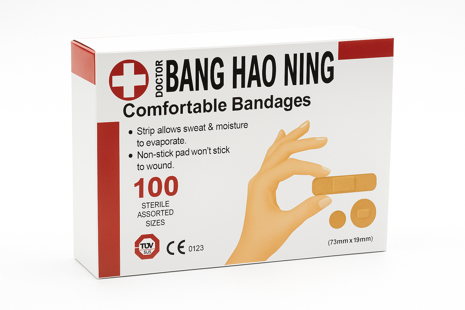 Udobni Flasteri Bang Hao Ning - 100 Sterilnih Različitih Veličina 1+1 gratis - Image 2