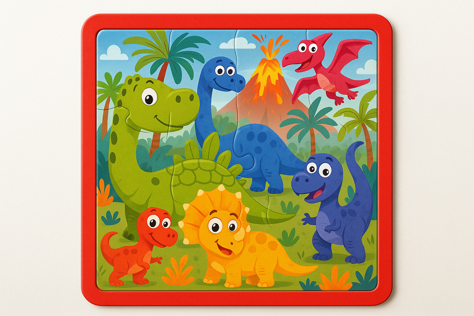 Slagalica sa Dinosaurusima Fun Puzzles - Edukativna Igracka za Decu 1+1 gratis