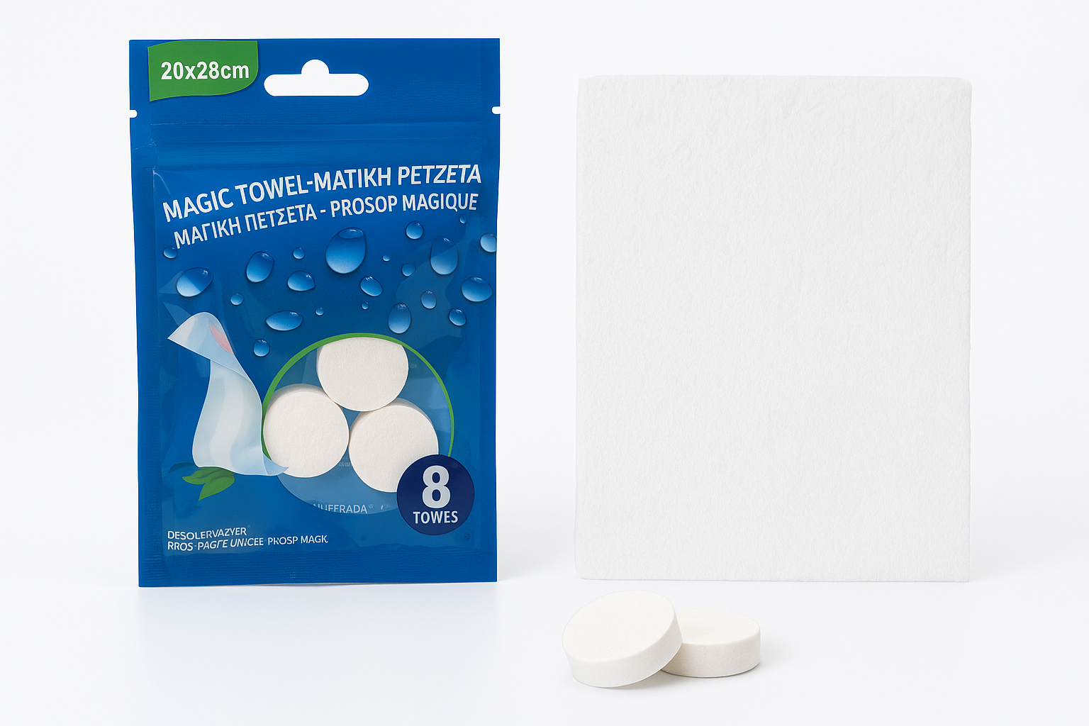 Magicni Pescani Set - Kompresovani Peskiri 8 Komada 1+1gratis - Image 2