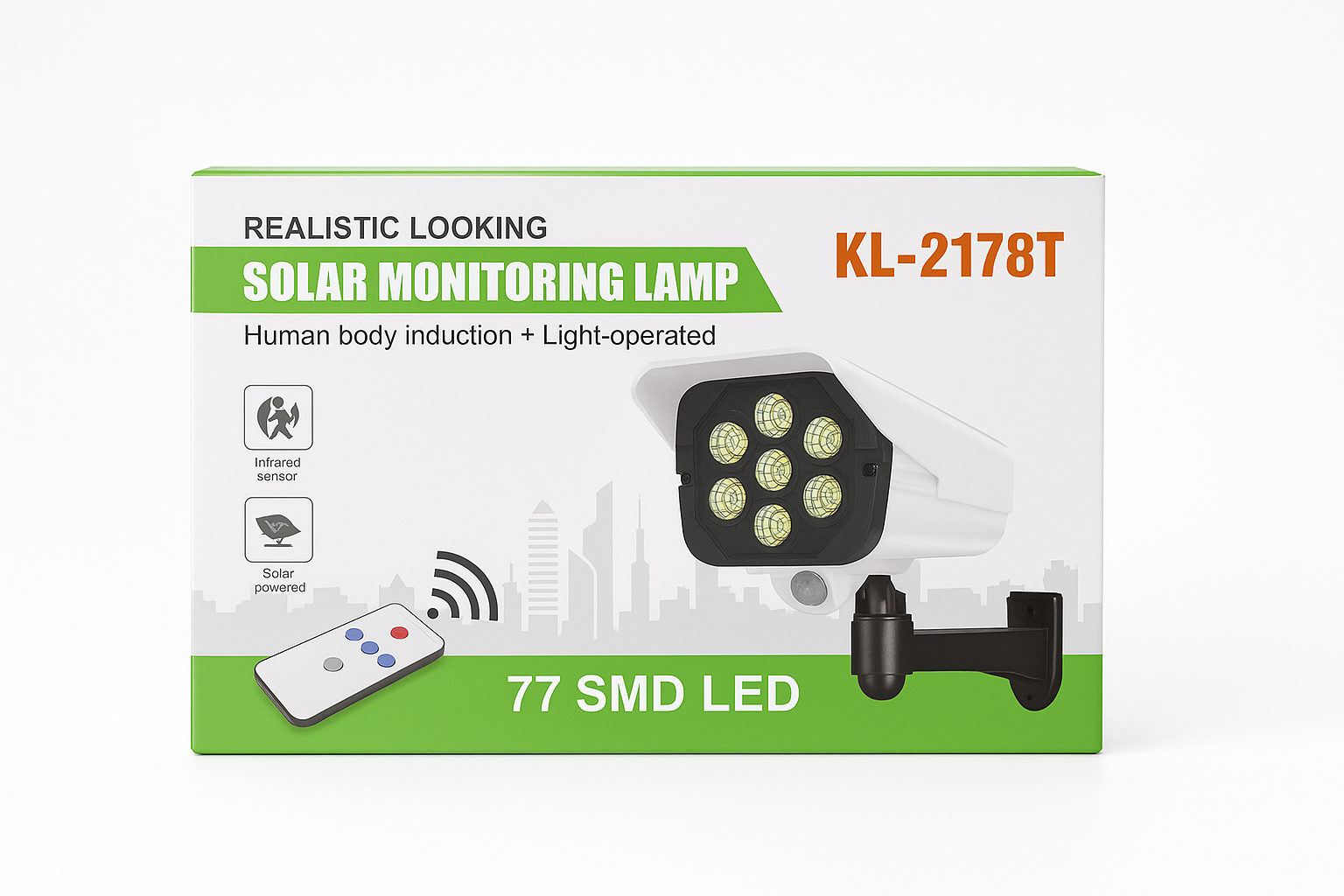 KL-2178T Solarna Lampa za Nadzor - 77 SMD LED sa Senzorom Pokreta i Daljinskim - Image 3