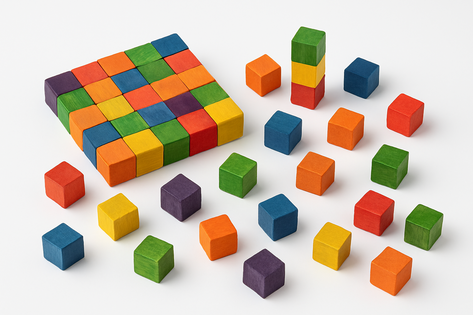 Drvene Kocke za Kreativne Radove - Sarene Kockice - Image 2