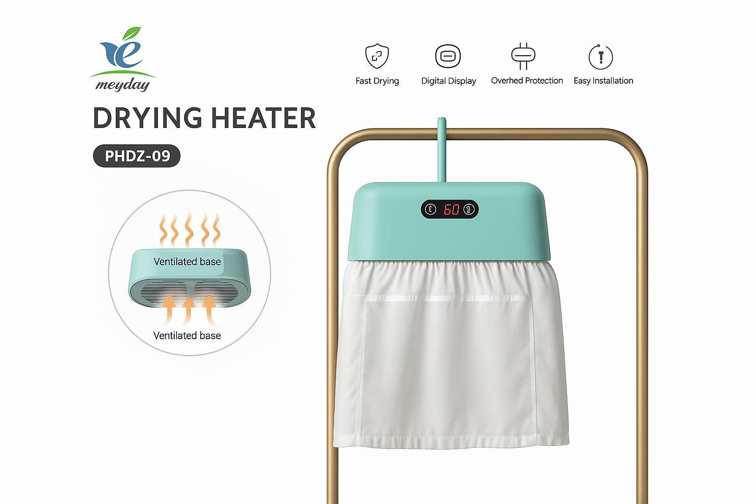 Portabilni Grejac za Susenje - Električni Grejac sa Digitalnim Displejom i Daljinskim