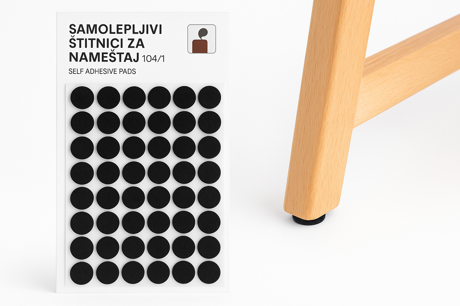 Samolepljive Podloske za Namestaj Crne 104 kom 1+1 gratis - Image 2