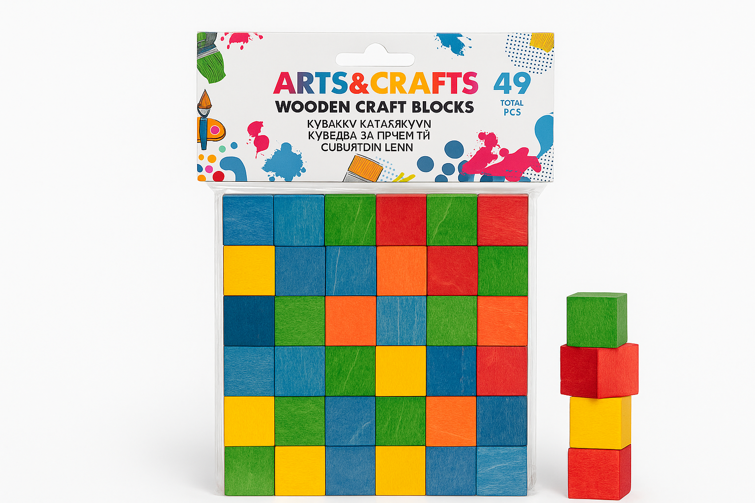 Drvene Kocke za Kreativne Radove - Sarene Kockice