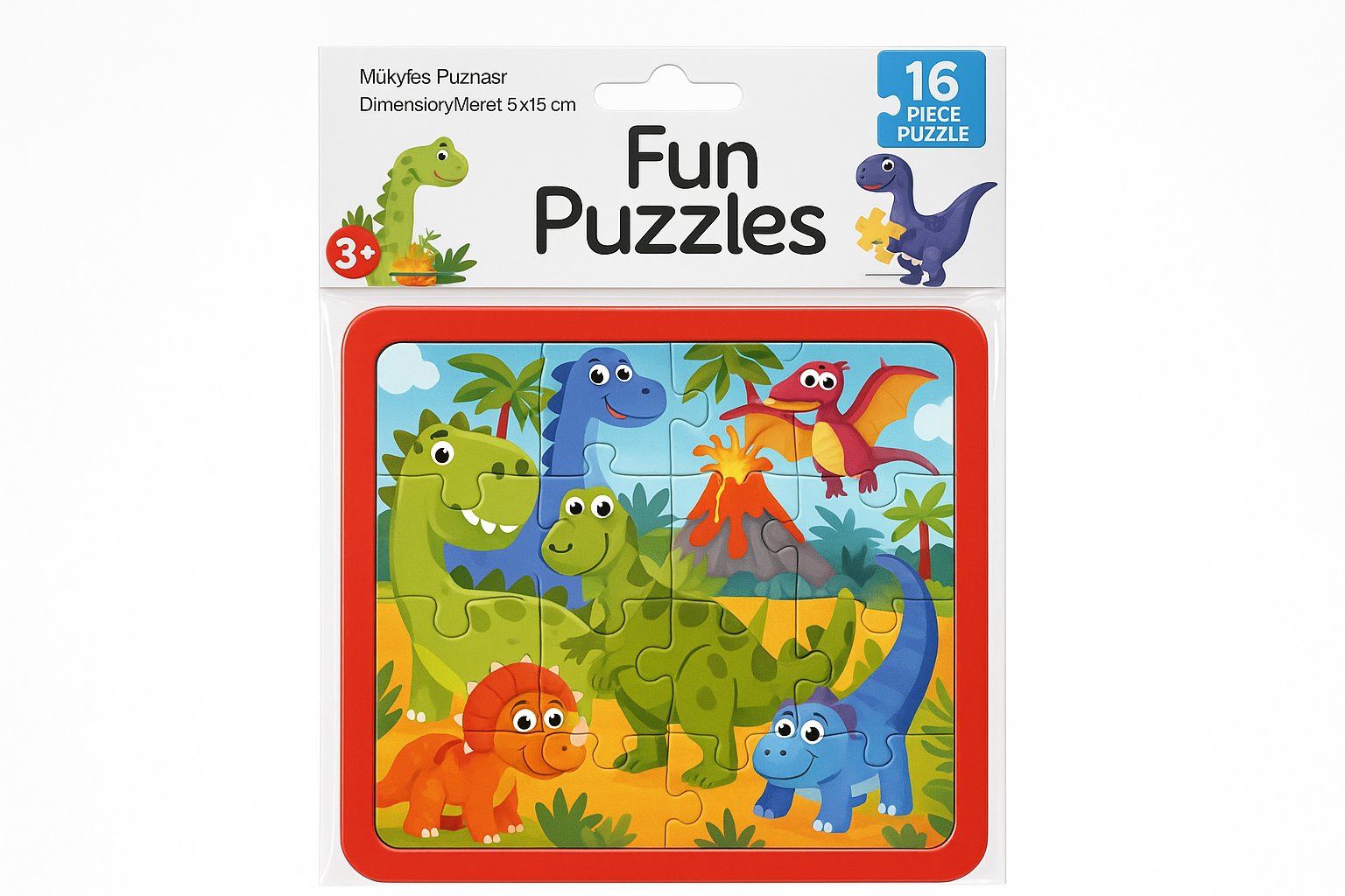 Slagalica sa Dinosaurusima Fun Puzzles - Edukativna Igracka za Decu 1+1 gratis - Image 3