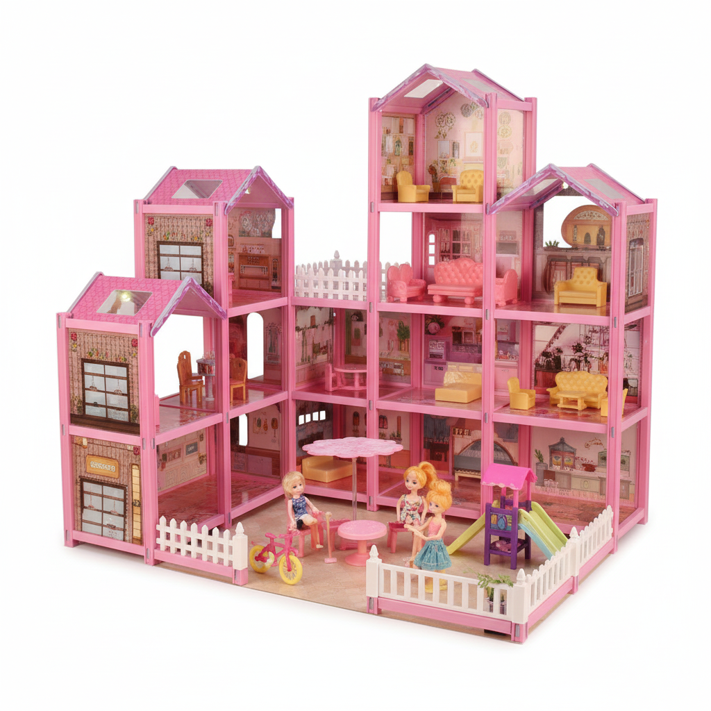 Kucica za Lutke - Velika Roze Vila sa Namestajom